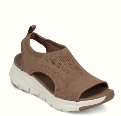 Zapatos de viscosa tejidos voladores con boca de pescado, sandalias planas de color liso