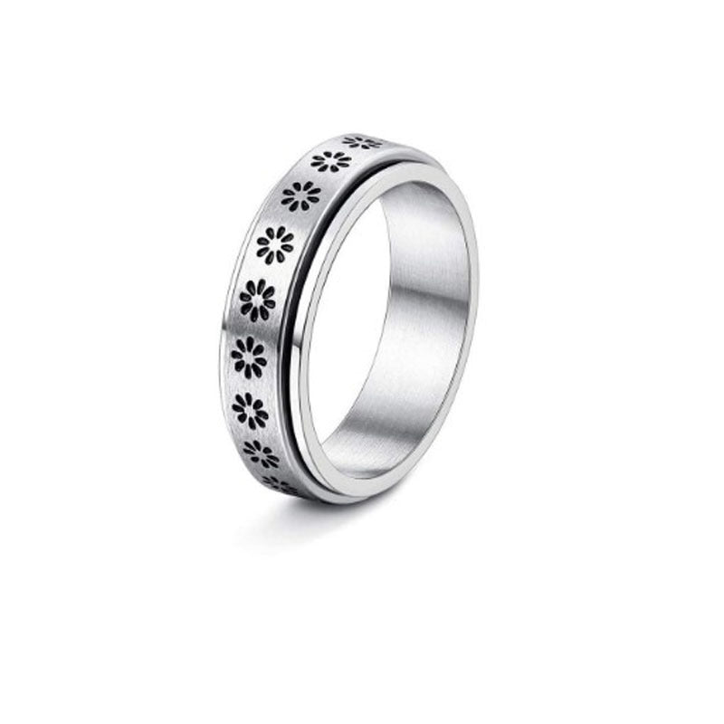 Anillo giratorio de acero inoxidable Luna Estrellas Alivia la ansiedad