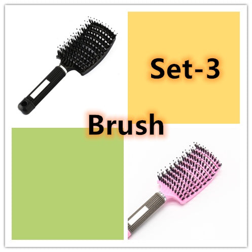 Cepillo para el cabello antinudos Brushy, desenredante para mujer, cerdas de nailon, masajeador de cuero cabelludo, peine para el cabello