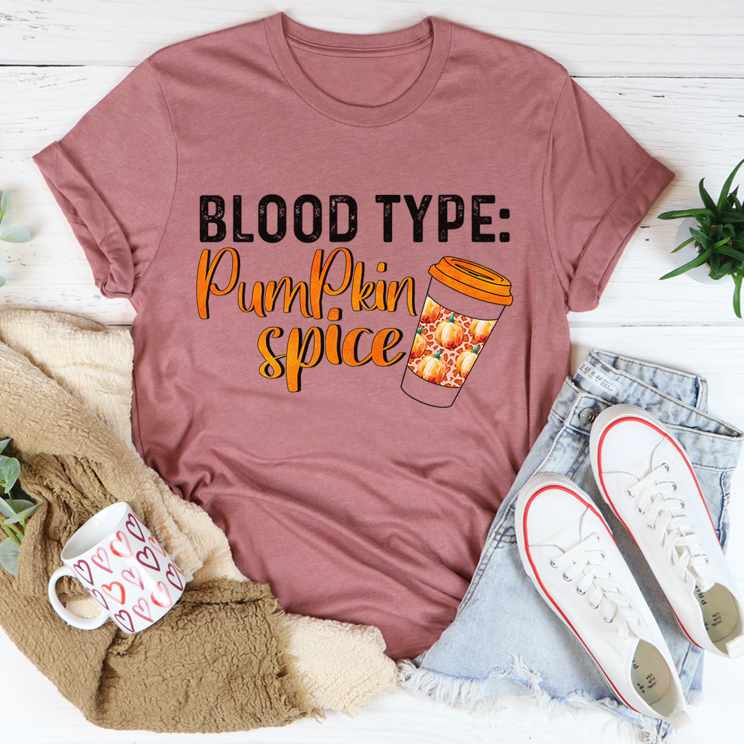 Blood Type Pumpkin Spice T-Shirt-2
