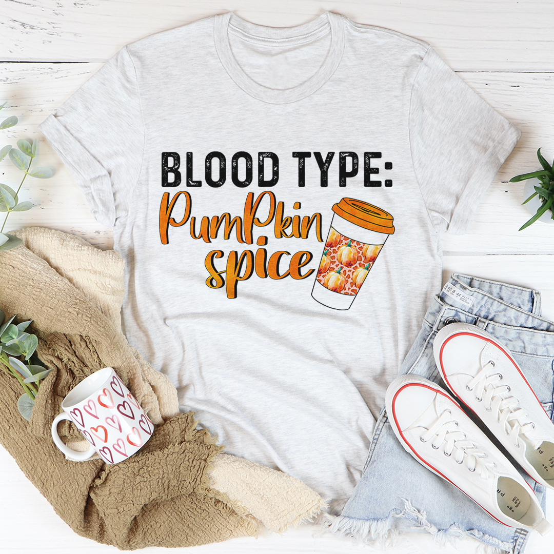 Blood Type Pumpkin Spice T-Shirt-3