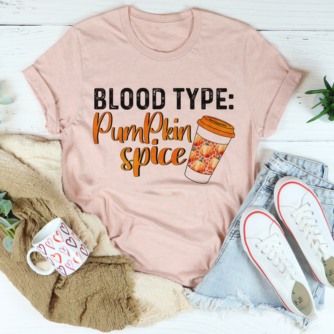 Blood Type Pumpkin Spice T-Shirt-0