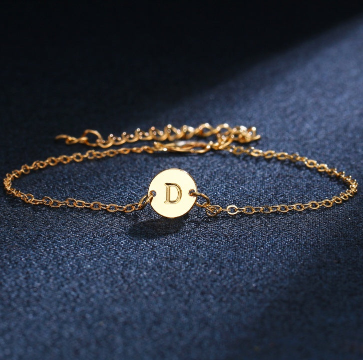 Pulsera de letras de moda y ángulo para mujer, pulsera sencilla ajustable de color dorado con nombre, Pulseras Mujer, regalos para fiestas
