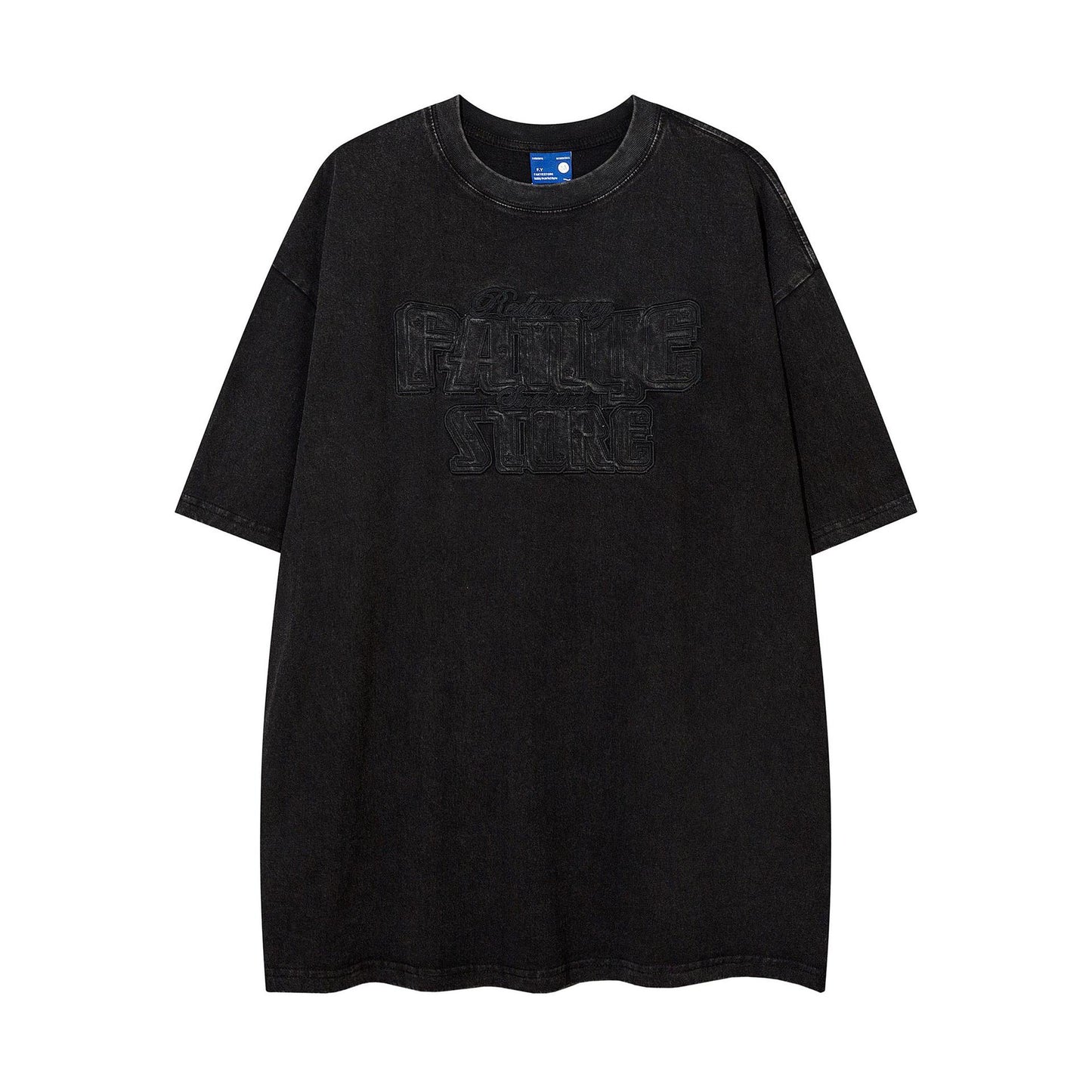 Cowboy Embroidered Letter Loose Short Sleeve