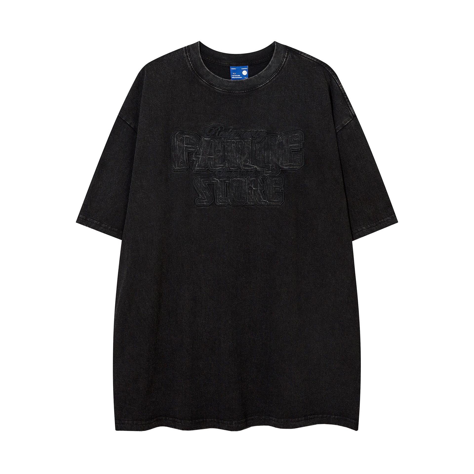 Cowboy Embroidered Letter Loose Short Sleeve