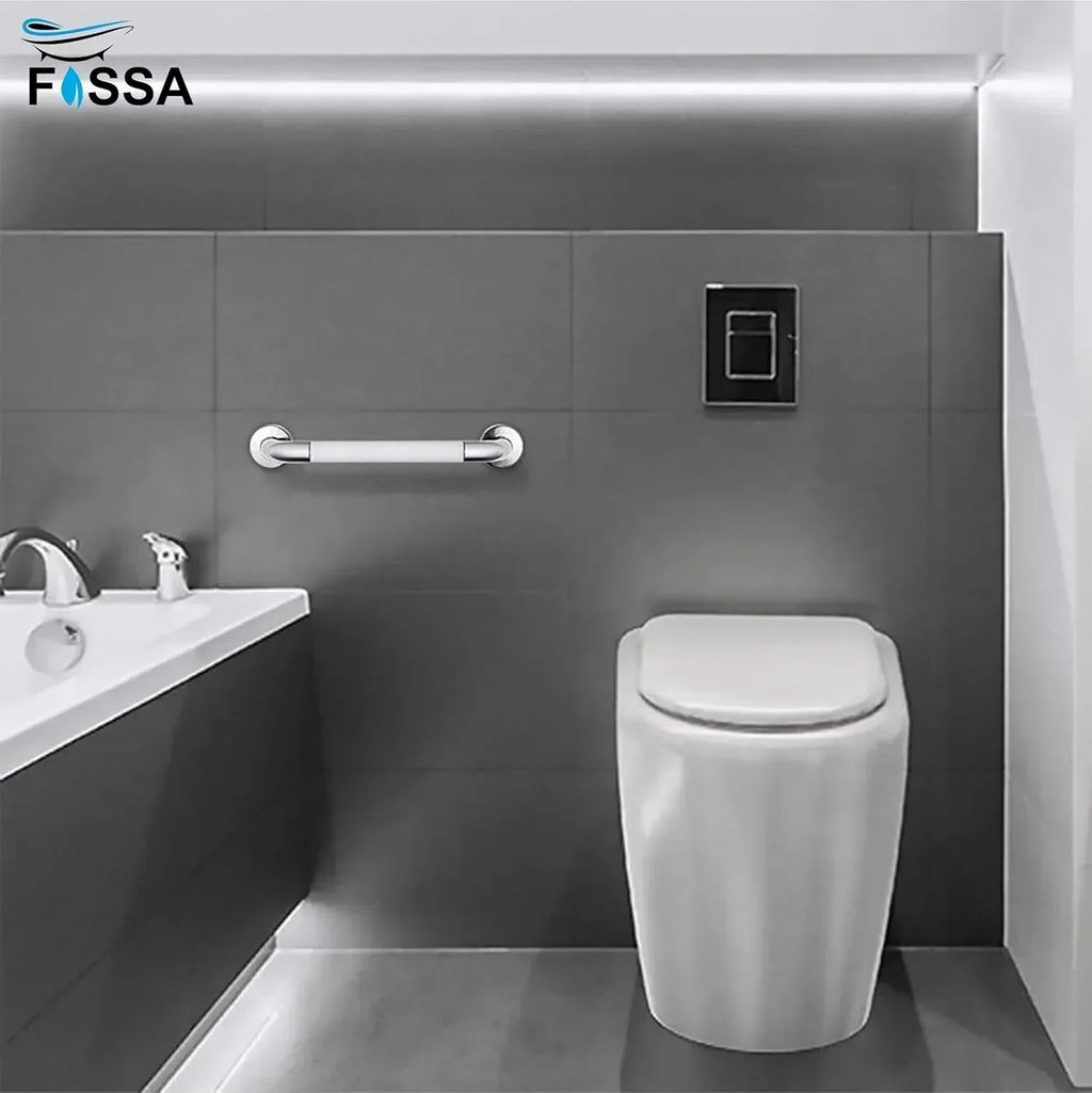 Fossa 16 Inch 304 Stainless Steel Luminous Grab Bar Wall Mounted Safety Balance Handle | Non-Slip for Elderly, Kids | Strong Load Bearing Armrest- Pack of 1 Silver & White (Chrome Finish)-4