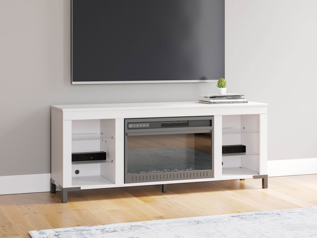 Brollevi - TV Stand With Fireplace - White-1