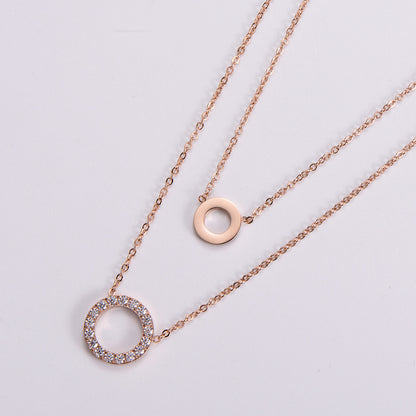 Bague et collier plaqués or 18 carats avec micro-incrustation de zircon pour femmes