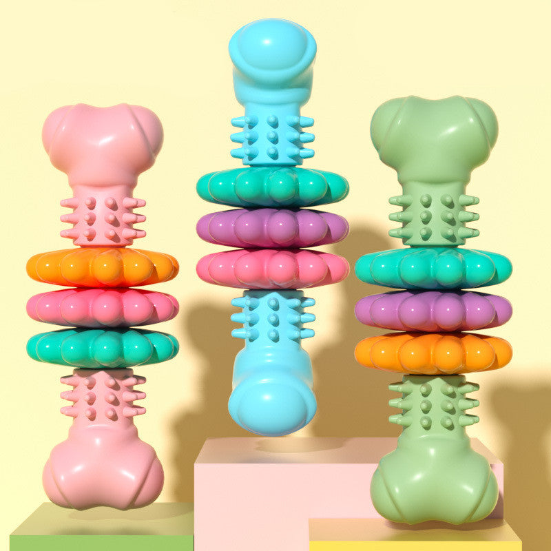 Juguete masticable para perros, tipo hueso, juguetes para limpiar los dientes de perros, juguete masticable de hueso TPR indestructible resistente a mordeduras, juguetes para la dentición, productos para mascotas