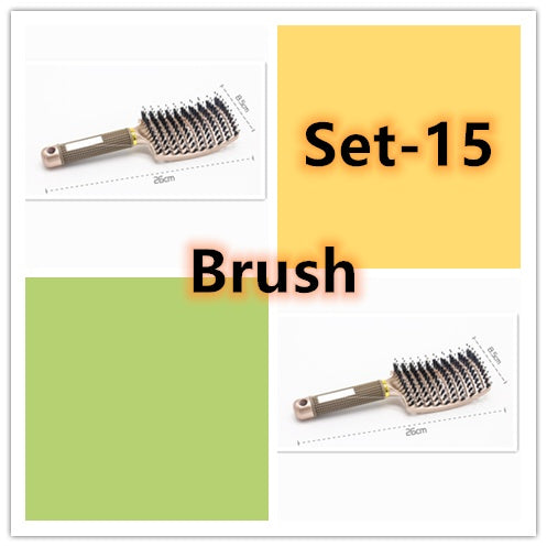 Cepillo para el cabello antinudos Brushy, desenredante para mujer, cerdas de nailon, masajeador de cuero cabelludo, peine para el cabello