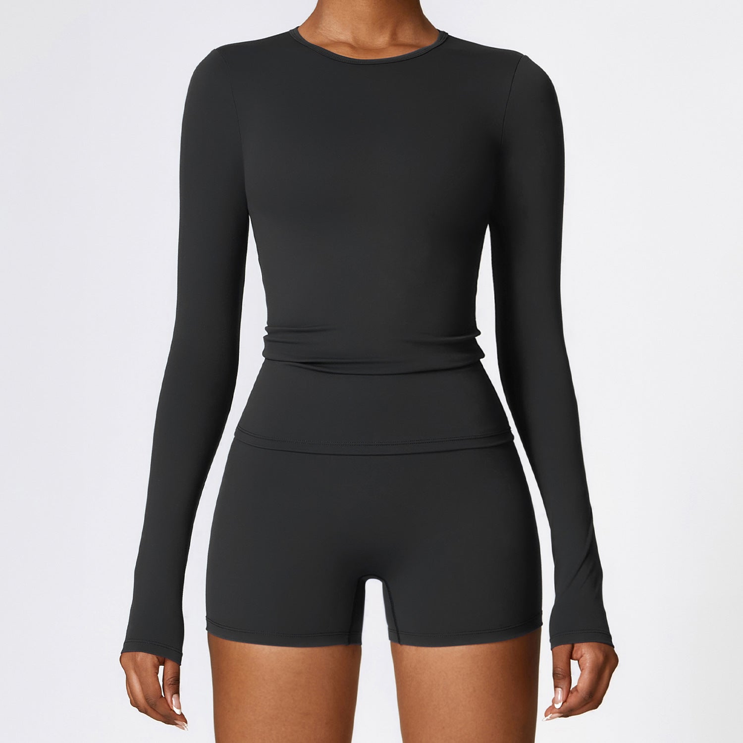 Top de manga larga ajustado para mujer, moda yoga, ropa deportiva de fitness para mujer