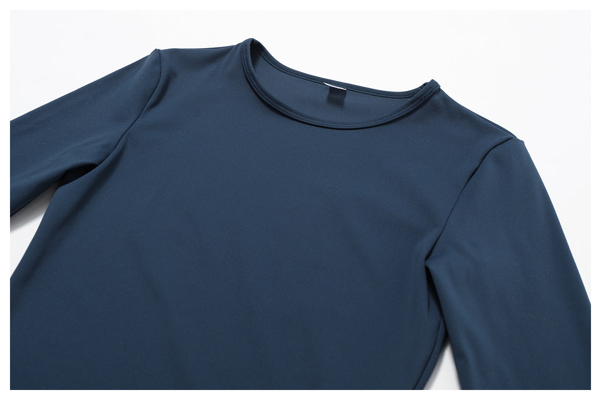 Top de manga larga ajustado para mujer, moda yoga, ropa deportiva de fitness para mujer