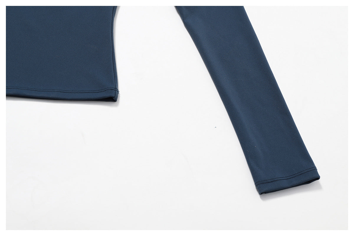 Top de manga larga ajustado para mujer, moda yoga, ropa deportiva de fitness para mujer