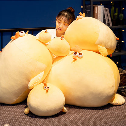 Poupée Poulet Fille Allongée Dormant Confort Câlin Peluches