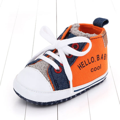 Chaussures en toile de couleur assortie lettres chaussures de marche