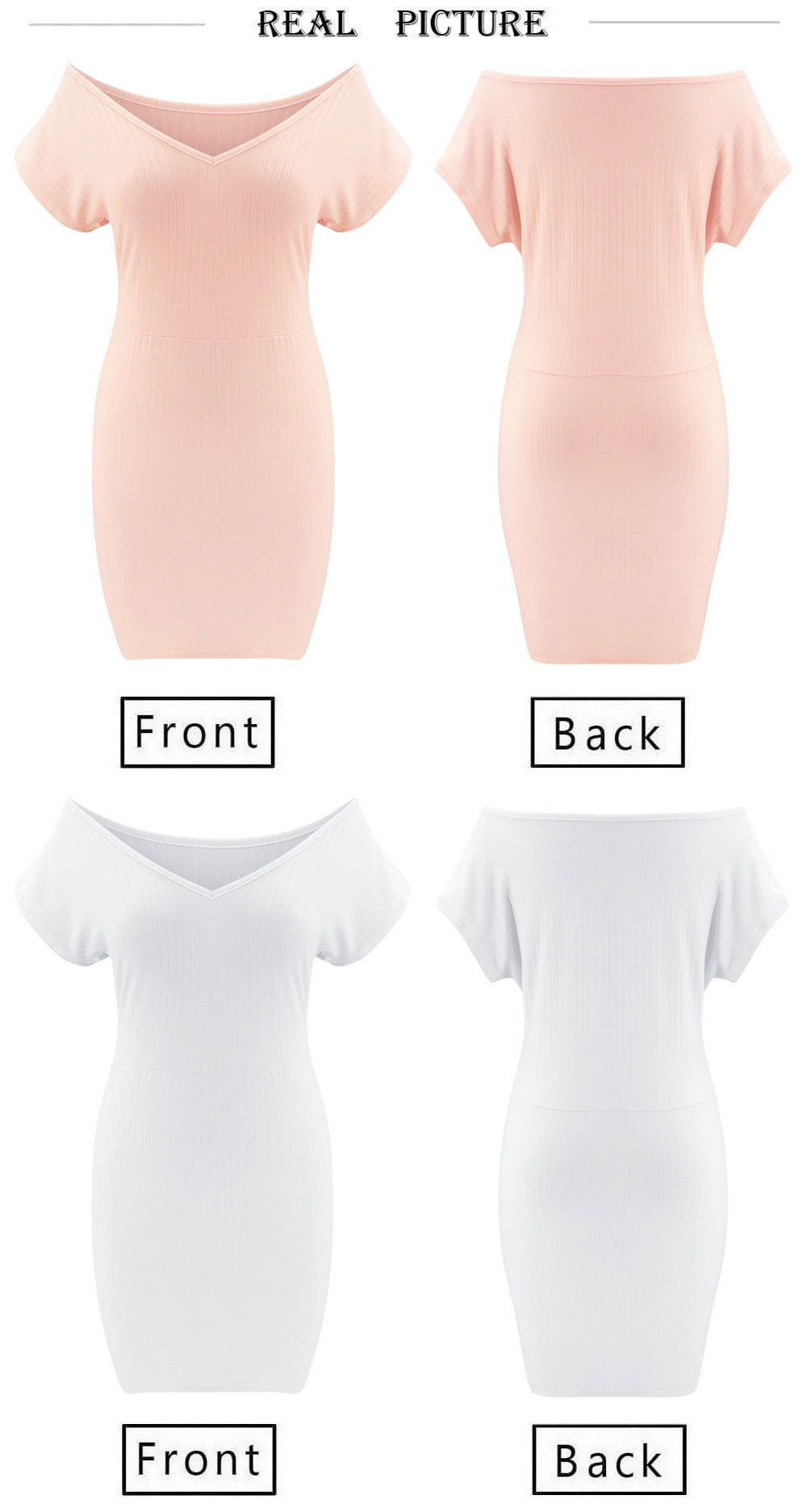 Robe ajustée unie à col en V