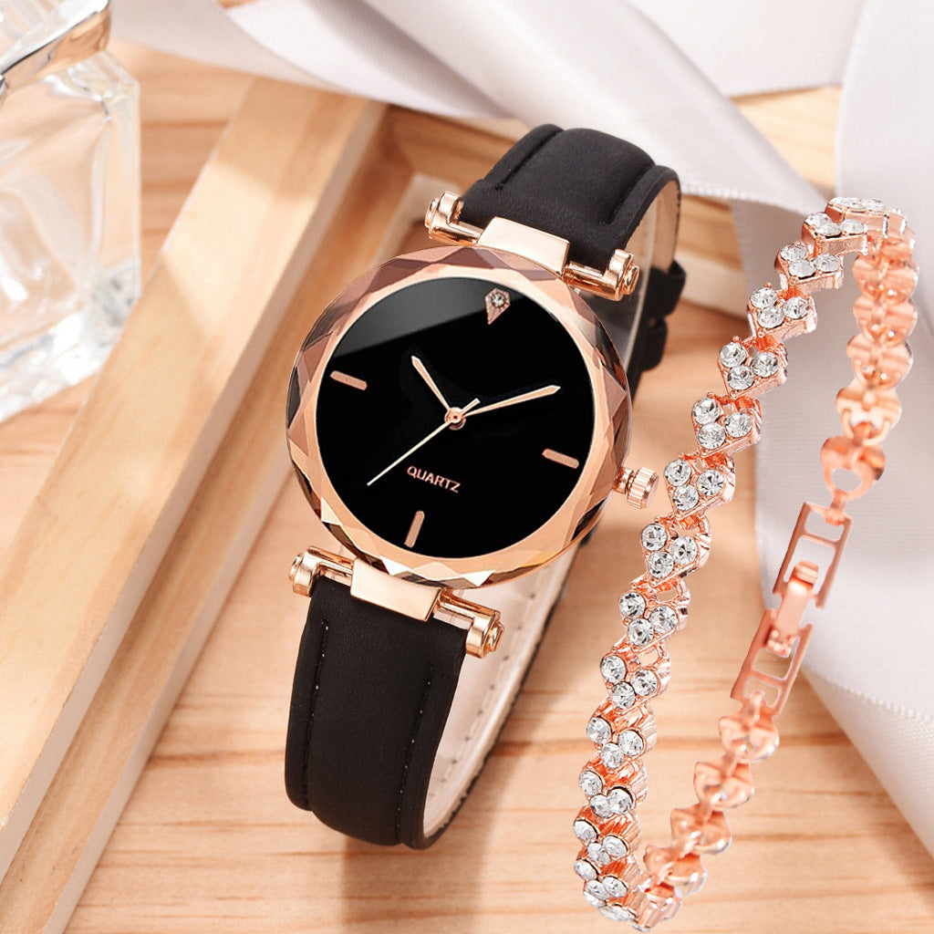 Montre simple à bracelet Montre à quartz Ensemble de bracelet
