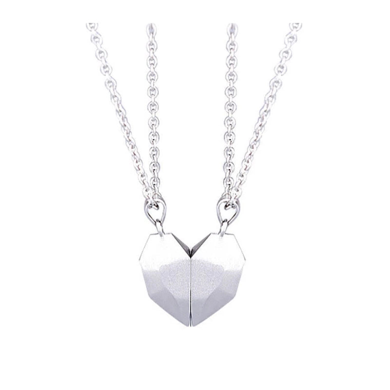 Collar magnético creativo de corazón roto para hombre y mujer