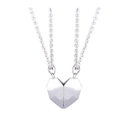 Collier aimanté créatif avec cœur brisé pour hommes et femmes