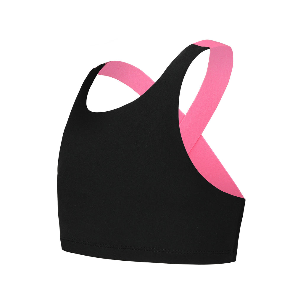Ropa de baile para niñas, top corto de yoga y fitness para niñas