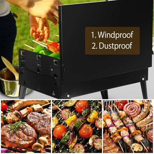 Portable Charcoal Grill Foldable BBQ Suitcase Grill