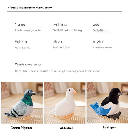 Peluche Oiseau Pigeon de Dessin Animé