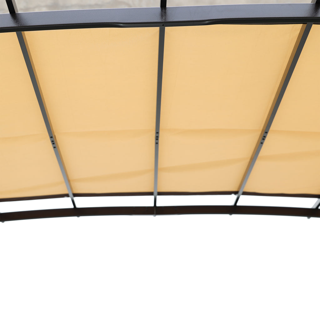 Pergola de jardin extérieure 3,6 x 2,7 m, auvent rétractable, gloriette en acier, abri solaire pour jardins