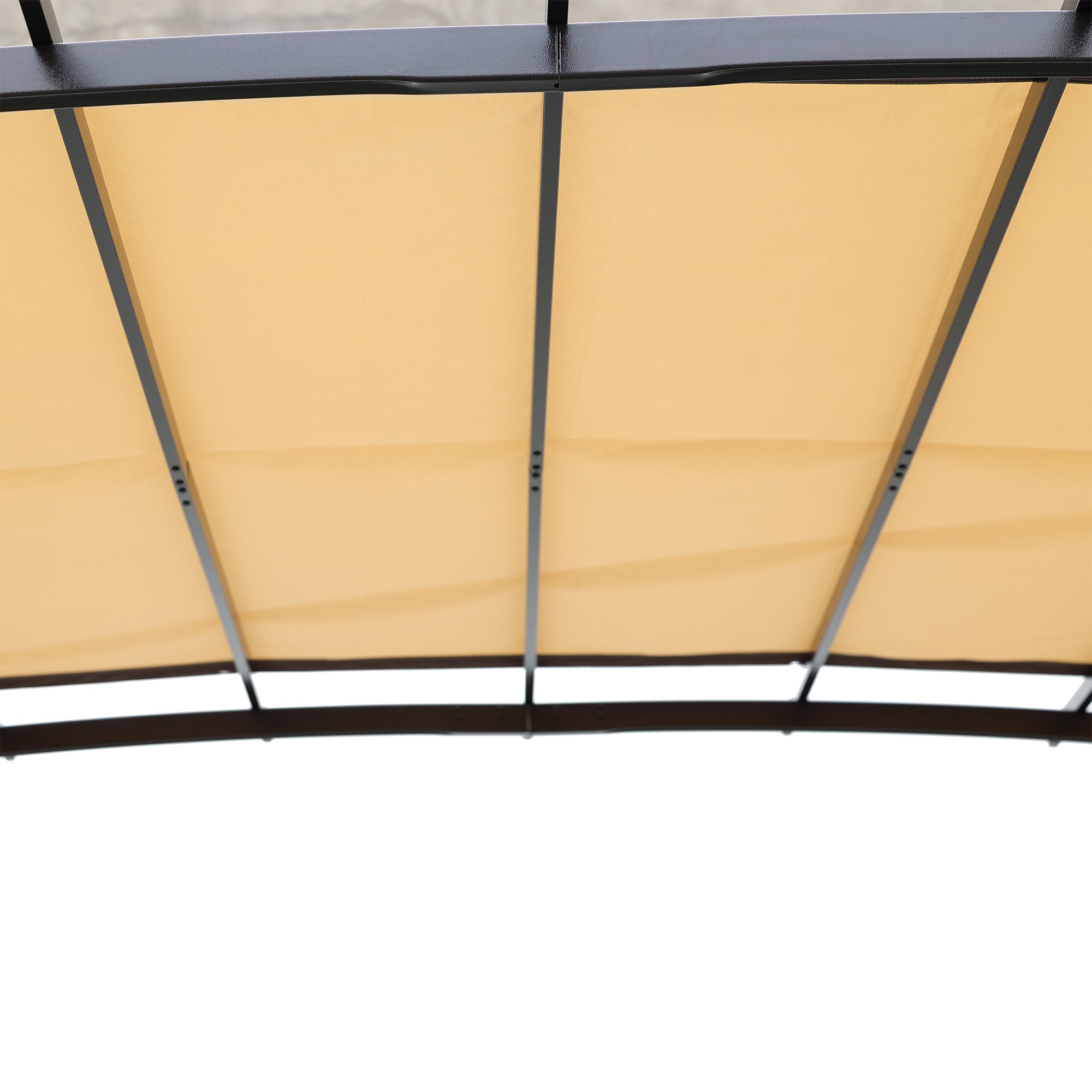Pergola de jardin extérieure 3,6 x 2,7 m, auvent rétractable, gloriette en acier, abri solaire pour jardins
