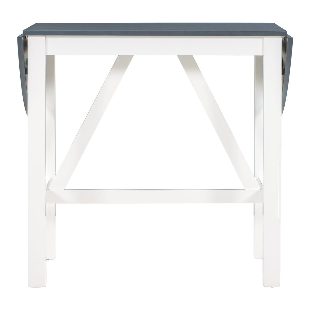 Juego de mesa de comedor de altura de mostrador de madera de 3 piezas con hojas abatibles