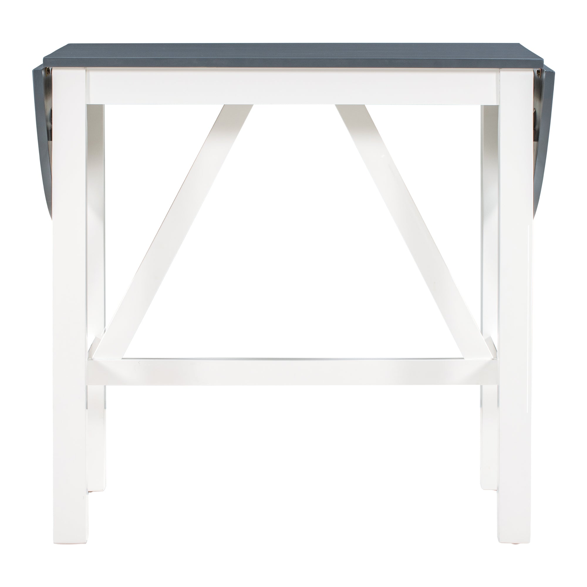 Juego de mesa de comedor de altura de mostrador de madera de 3 piezas con hojas abatibles