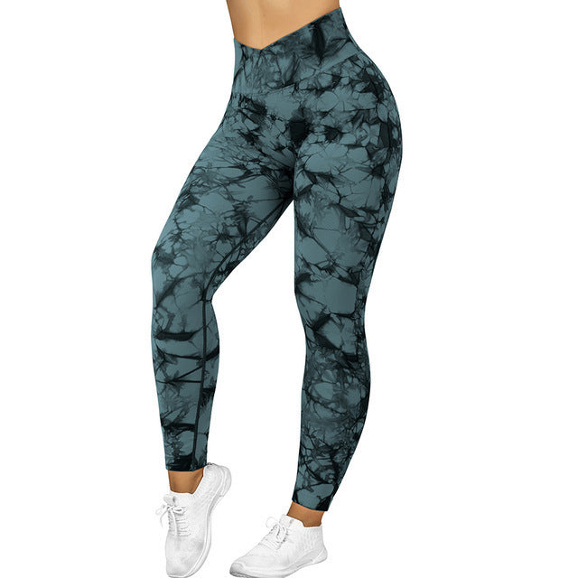 Legging Tie-Dye Sans Couture Femme, Pantalon Yoga Push Up, Sport, Fitness, Course, Gym