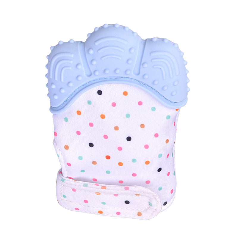 Anneau de dentition pour bébé, gants molaires en silicone anti-morsure, jouets sonores pour enfants