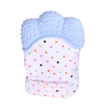 Anneau de dentition pour bébé, gants molaires en silicone anti-morsure, jouets sonores pour enfants