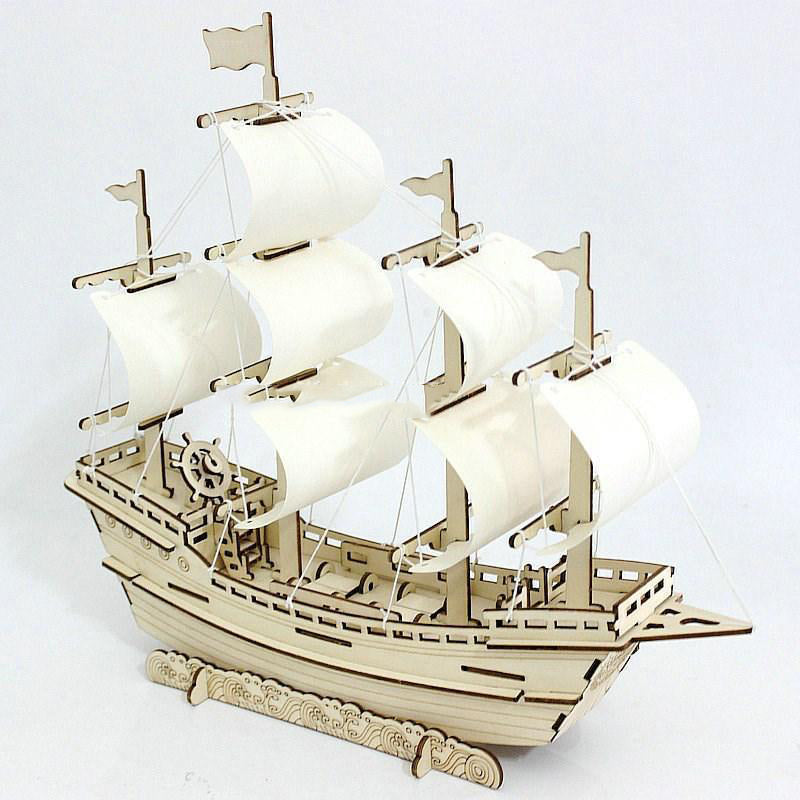 Maquette de voilier en bois à monter soi-même, puzzle 3D à assembler
