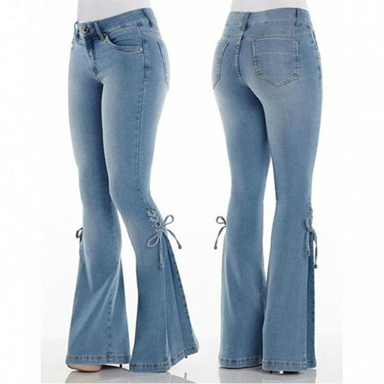 Jeans femme taille mi-haute en denim stretch