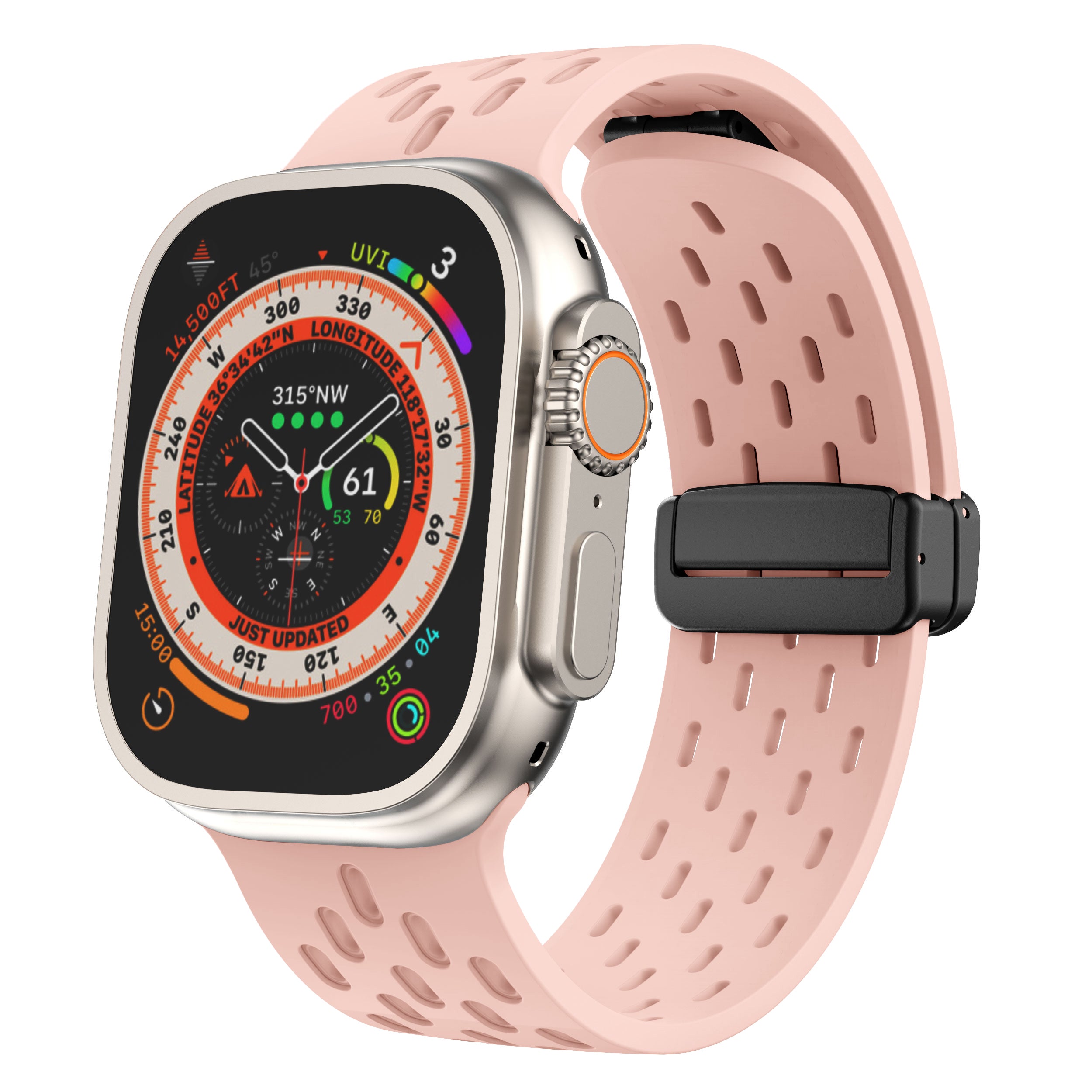 Bracelet de montre Iwatch en silicone avec boucle magnétique en maille