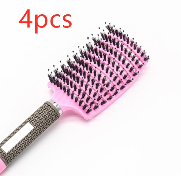 Cepillo para el cabello antinudos Brushy, desenredante para mujer, cerdas de nailon, masajeador de cuero cabelludo, peine para el cabello