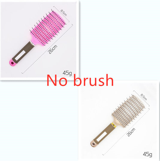 Cepillo para el cabello antinudos Brushy, desenredante para mujer, cerdas de nailon, masajeador de cuero cabelludo, peine para el cabello
