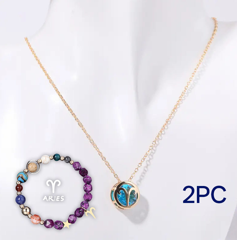 Parure de collier en perles de pierre naturelle