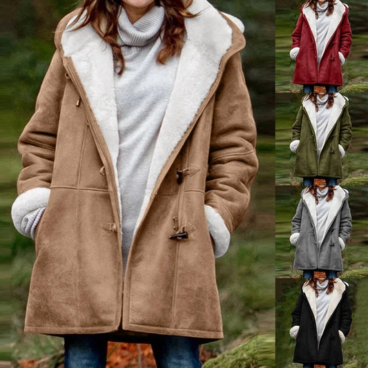Manteau boutonnage hiver chaud à capuche avec poches Vêtements Femme