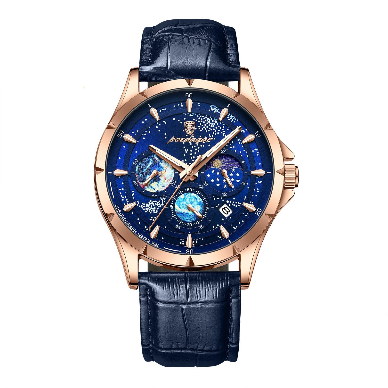 Reloj multifuncional luminoso resistente al agua para hombre