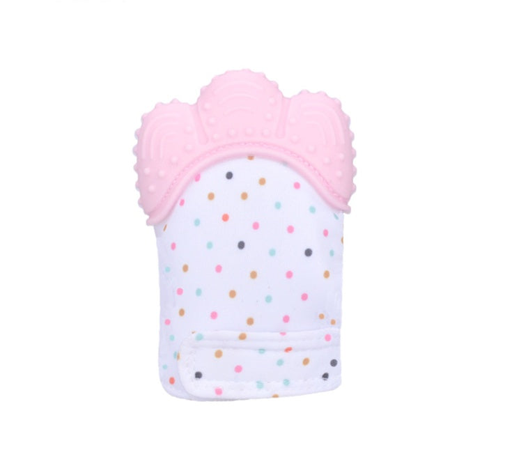 Anneau de dentition pour bébé, gants molaires en silicone anti-morsure, jouets sonores pour enfants