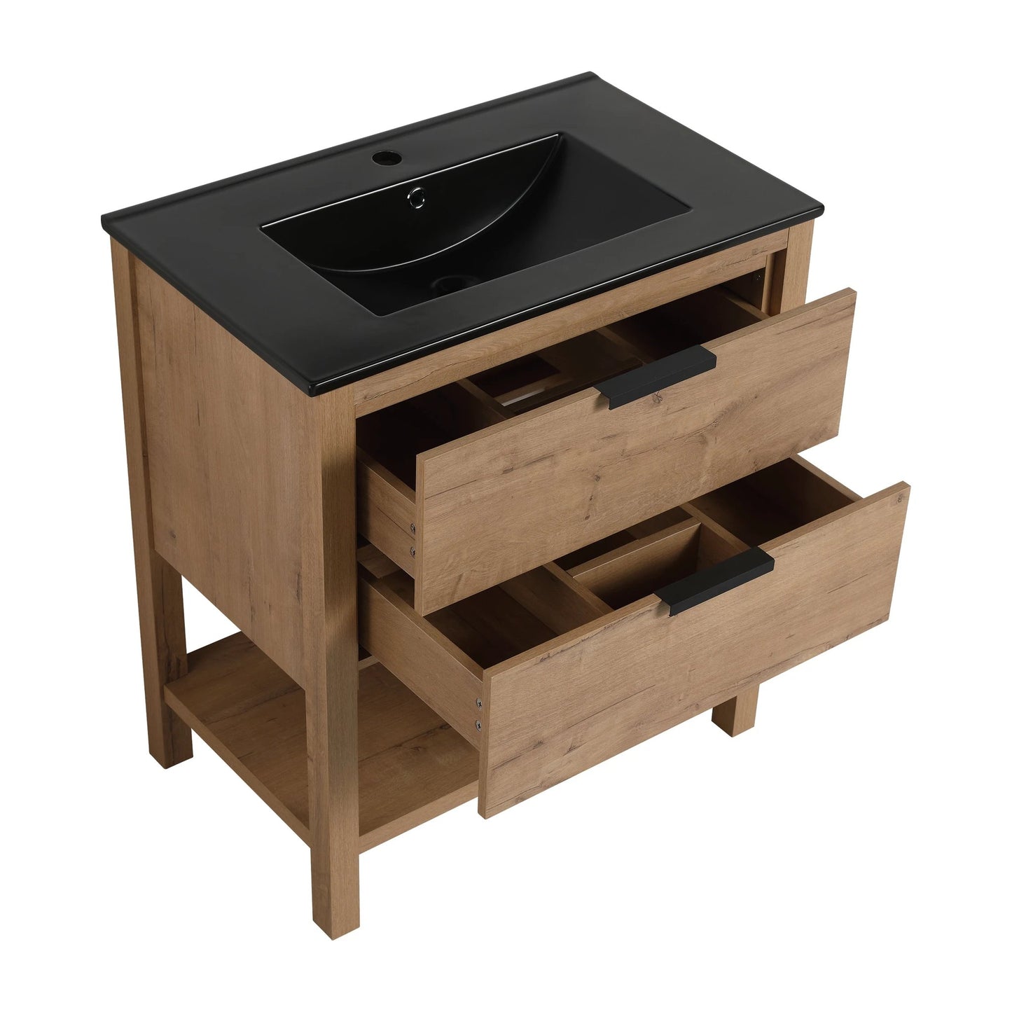 30 Inch Bathroom Vanity Plywood With 2 Drawers(BVB01030IMO-BL9075BK) by eprolo