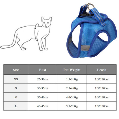 Arnés de tracción para gatos antichoque