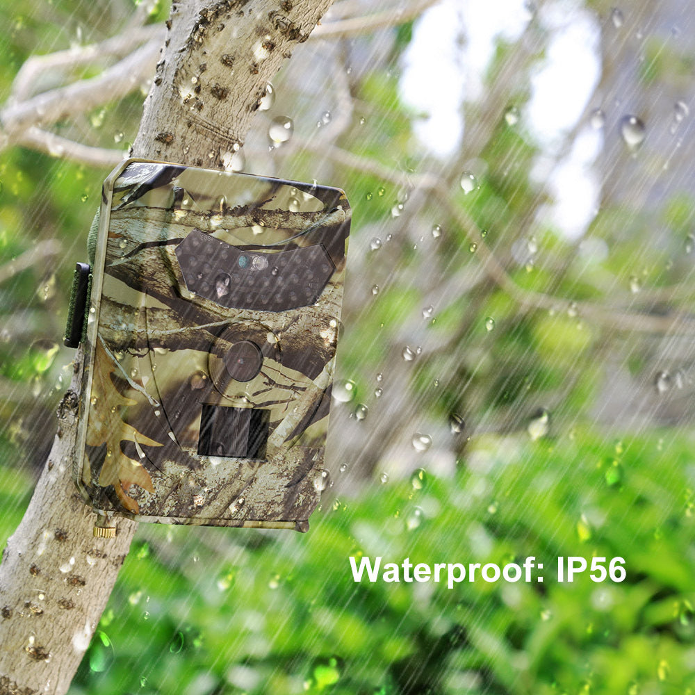 Cámara de Caza de Rastro 1080P, Cámara de Juego para Exteriores, Cámara de Exploración de Vida Silvestre con Sensor PIR y Visión Nocturna por Infrarrojos