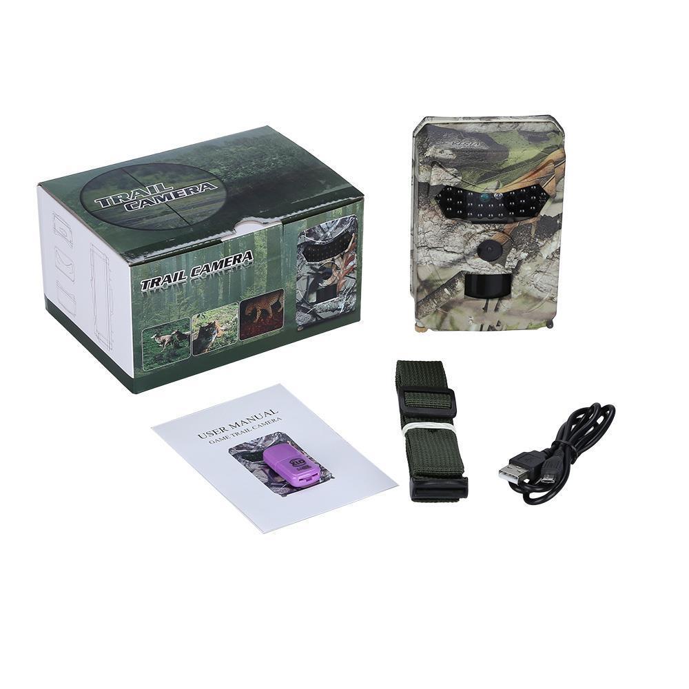 Caméra de Chasse 1080P Caméra de Jeu pour Extérieur Caméra de Surveillance de la Faune Capteur PIR Vision Nocturne Infrarouge