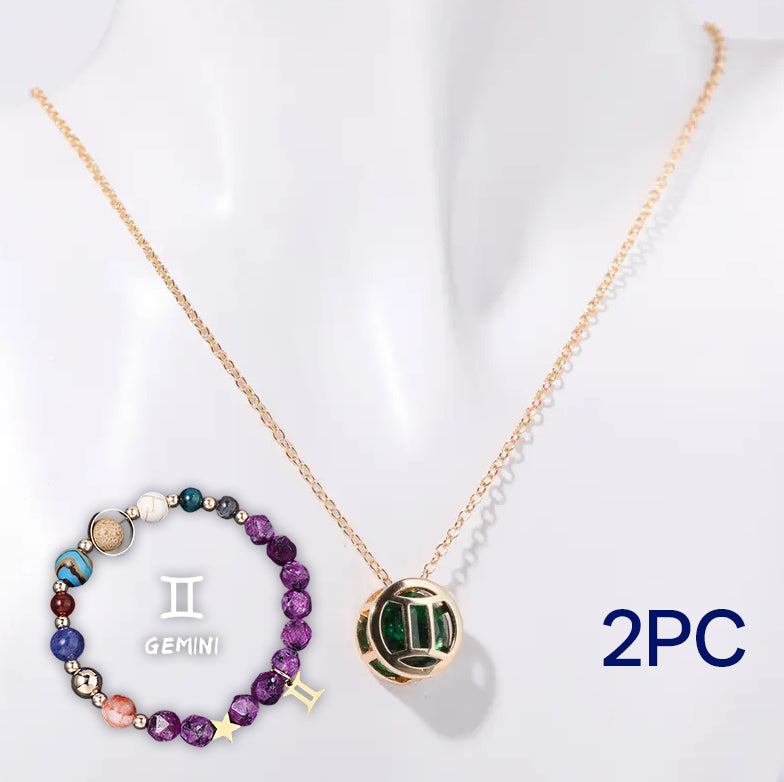 Parure de collier en perles de pierre naturelle