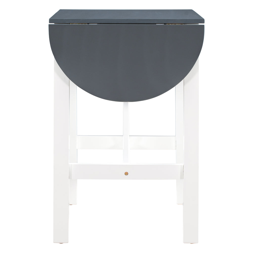 Juego de mesa de comedor de altura de mostrador de madera de 3 piezas con hojas abatibles