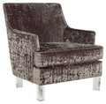 Charcoal Gloriann Accent Chair Modern Design Crushed Velvet Upholstery-0
