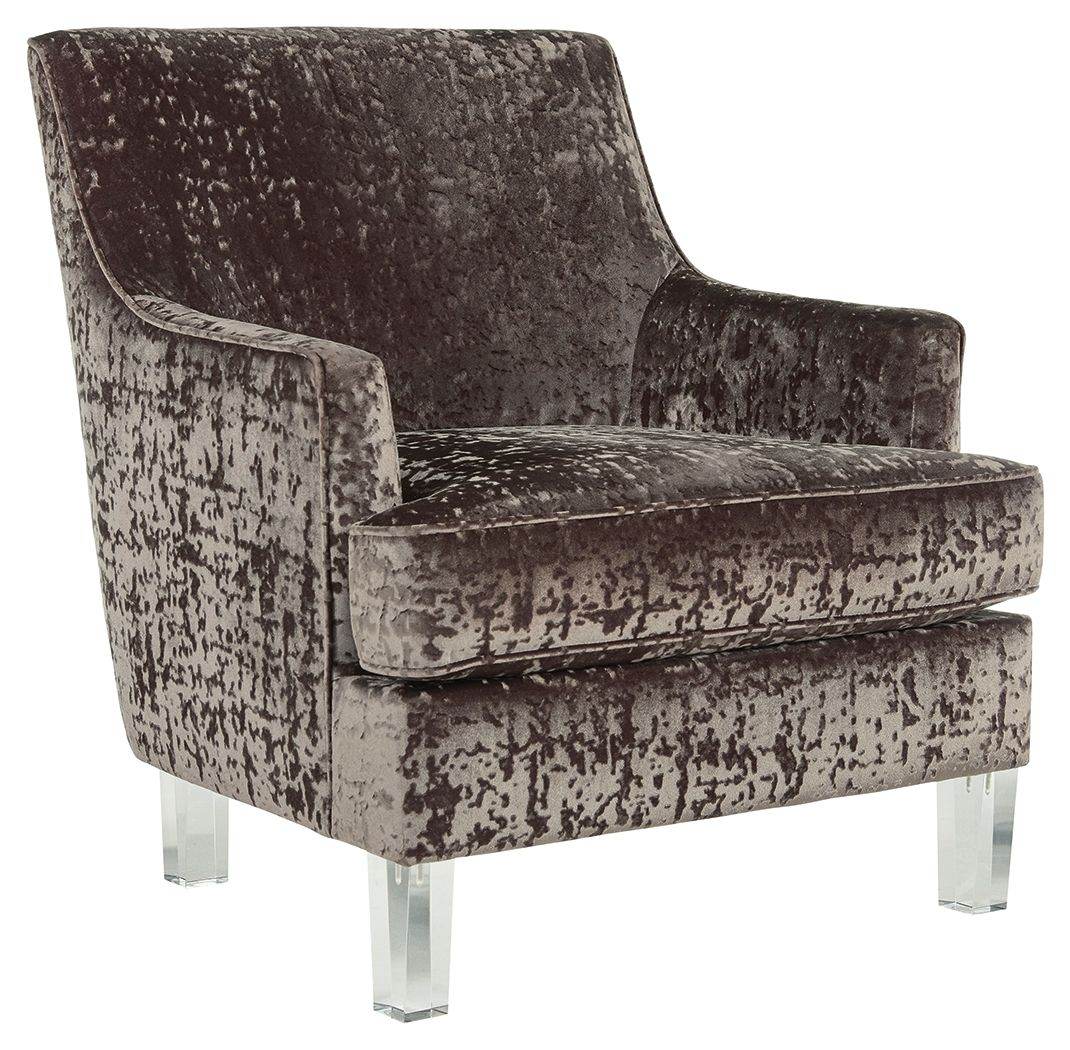 Charcoal Gloriann Accent Chair Modern Design Crushed Velvet Upholstery-0